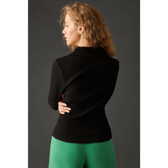 Anthropologie Dolan Ribbed V-Neck Top - New Size Medium - Picture 2 of 7